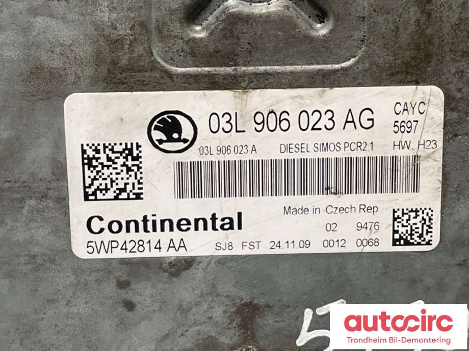 Styreenhet motor til Škoda Octavia 2009-2013 (Type II, Fase 2)  (03L906023AG|)