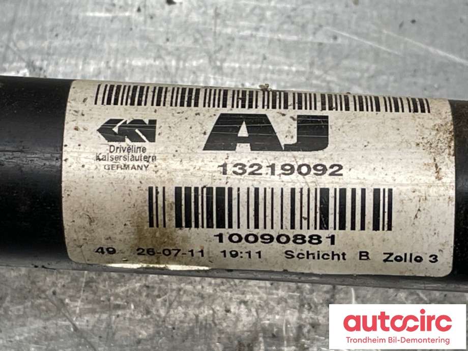 Drivaksel høyre foran, diesel/manuell til Opel Insignia A 2009-2014  (13219092|13348258|)
