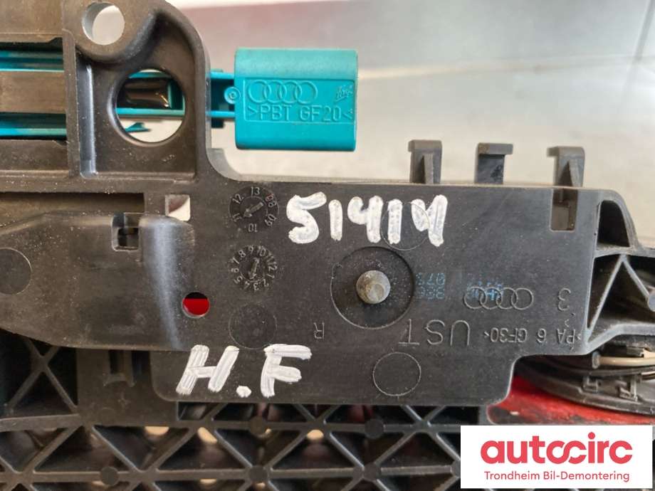 Dørhåndtak utv høyre foran til Audi A7 2010-2014 (Type I, Fase 1) (|4H0 837 206 B|4G8 959 985| 4H0 837 886)