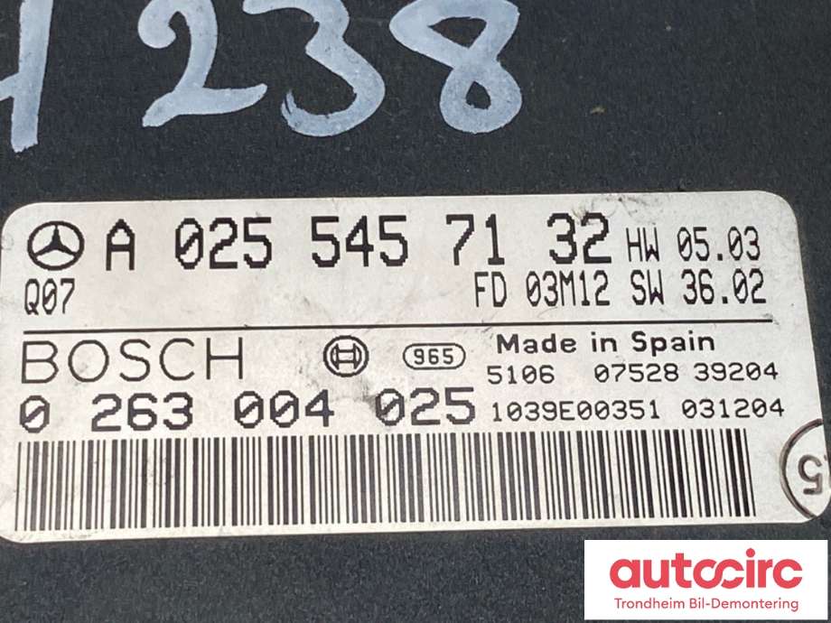 Styreenhet parkering til Mercedes E-Klasse 2002-2006 (Fase 1) (W211) (W211) (BOSCH|A0255457132|0263004025|A2115453932)