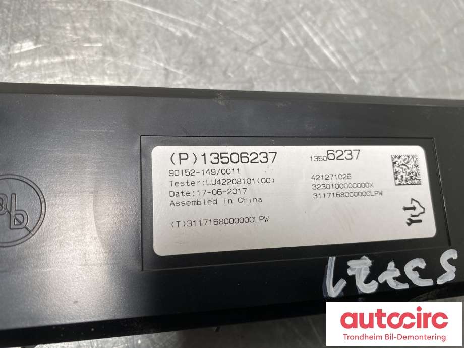 Styreenhet klima/aircondition til Opel Mokka X 2016-2019 (Type I, Fase 2) (13506237|)