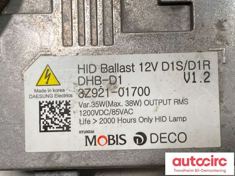 Styreenhet xenon/ballast til Kia Cee