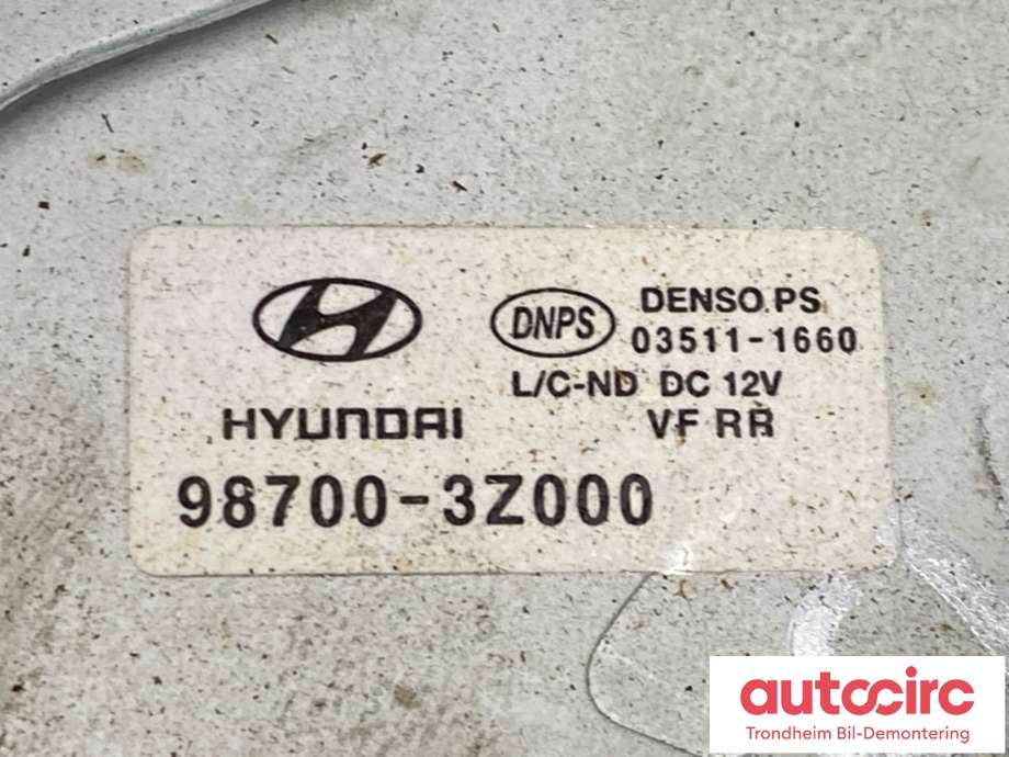 Viskermotor bakrute til Hyundai i40 2012-2017  (987003Z000|)
