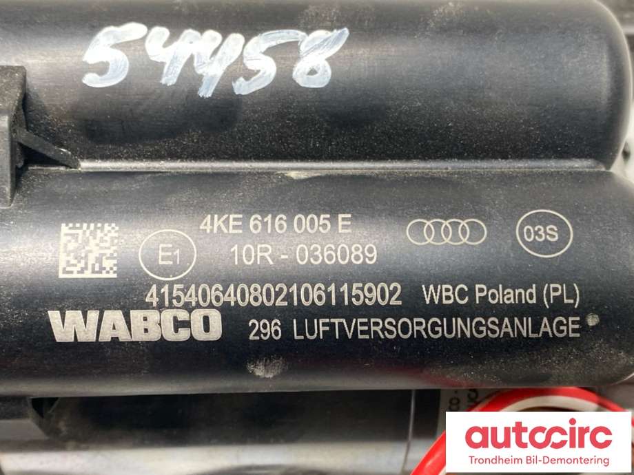 Kompressor nivå/luft til Audi e-tron 2018-->>  (WABCO|4KE 616 005 E|)