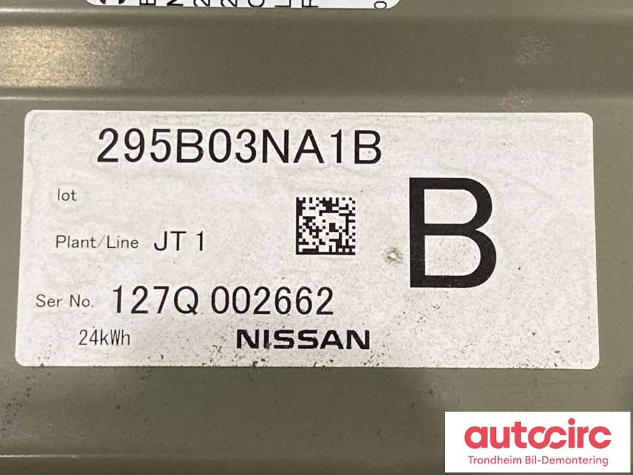 Batteripakke elbil til Nissan Leaf 2011-2017 (Type I)  (24 KWH|295B03NA9B|)