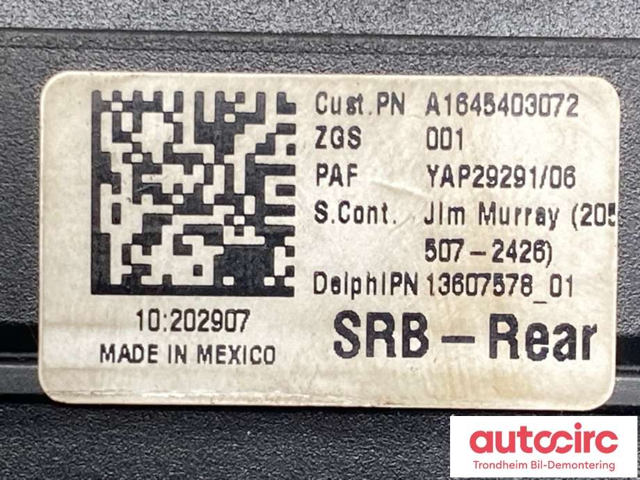 Sikringsboks til Mercedes ML 2005-2011 (W164) (W164) (A1645403072|A 164 540 23 72|A 164 540 02 72)