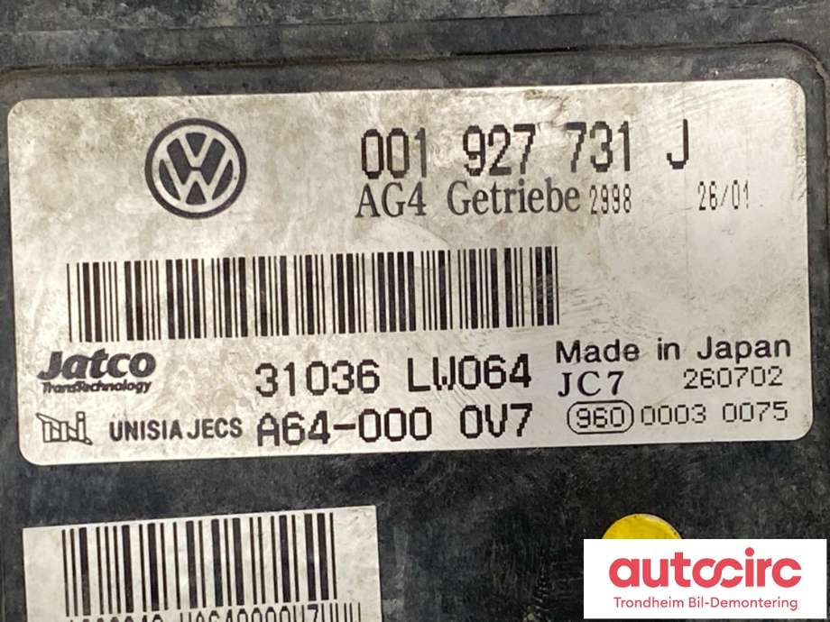 Styreenhet girkasse til VW Polo 2002-2005 (Type IV, Fase 1)  (001927731J|)
