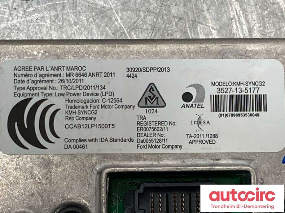 Bilstereo diverse til Ford Kuga 2013-2019 (EA5T-14D212-FA|EA5T-14D212-GA|2161224)