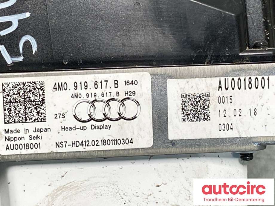 Instrument head-up display (HUD) til Audi Q7 2015-->> (Type II) (4M0 919 617 B|)