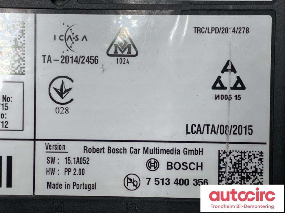 Styreenhet diverse til Opel Astra K 2015-->>  (84028494|23415900|84156702)