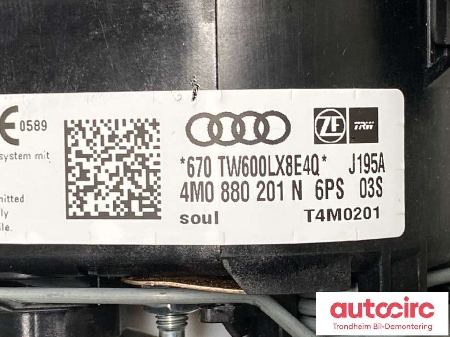 Airbag rattpute til Audi Q7 2015-->> (Type II)  (4M0 880 201 N|)