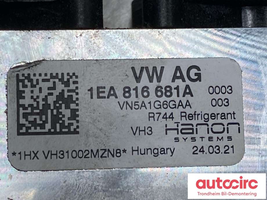 Aircondition diverse til VW ID.4 2020-->>  (1EA816681A|1EA816681E|)