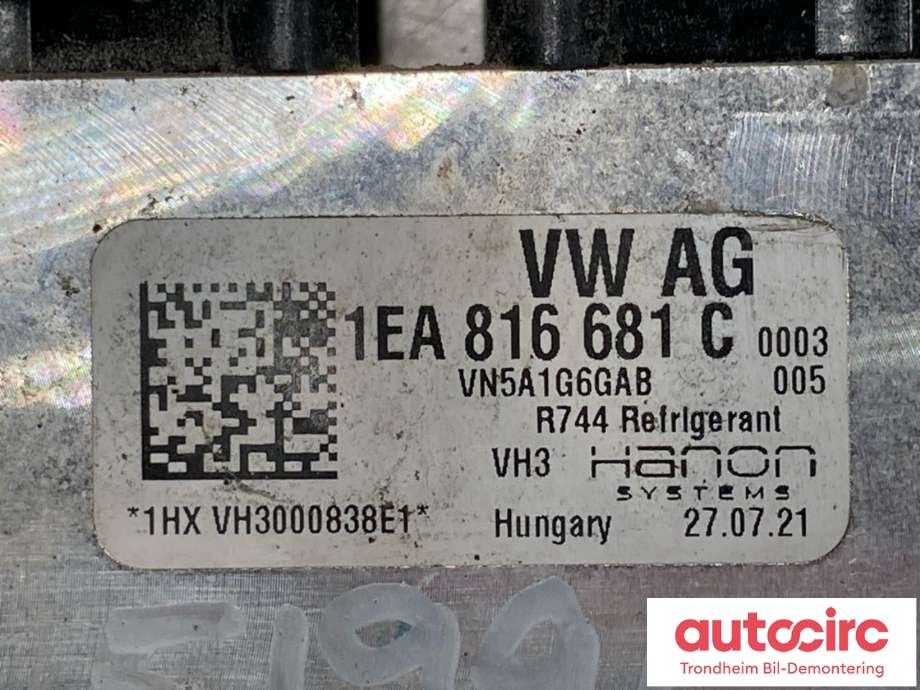 Aircondition diverse til VW ID.4 2020-->>  (1EA 816 681 C|1EA 816 681 E|)
