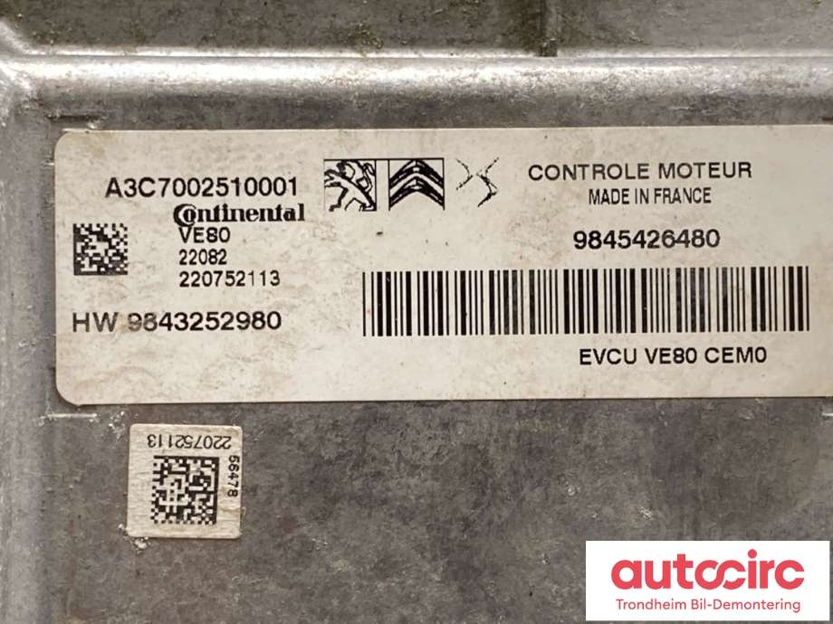 Styreenhet motor til Opel Vivaro C 2020-->> (9843252980|)