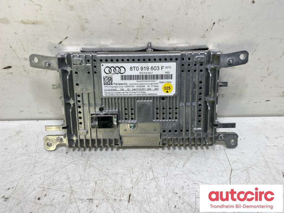Multimedia display (MCU - Media Controller Unit) til Audi A4 2007-2014 (Type IV) (B8) (B8) (8T0 919 603 F|)