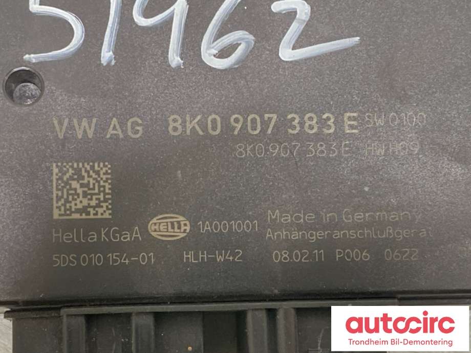 Styreenhet hengerfeste til Audi A4 2007-2014 (Type IV) (B8) (B8) (8K0 907 383 E|)