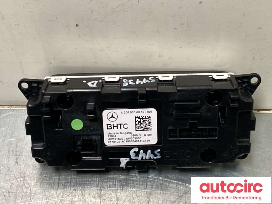 Varmeapparat betjening bak til Mercedes EQS 2021-->> (V297) (V297) (A2069006010|A2069003916|)
