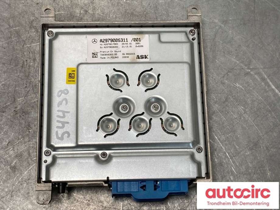 Bilstereo forsterker til Mercedes EQS 2021-->> (V297) (V297) (A2979005311|A2979000409|A2979003619| A2979009821)