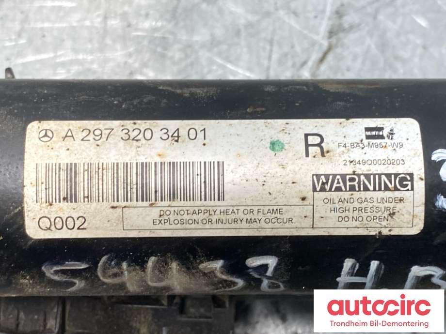 Støtdemper bak til Mercedes EQS 2021-->> (V297) (V297) (HØYRE / BILSTEIN|A2973203401|)