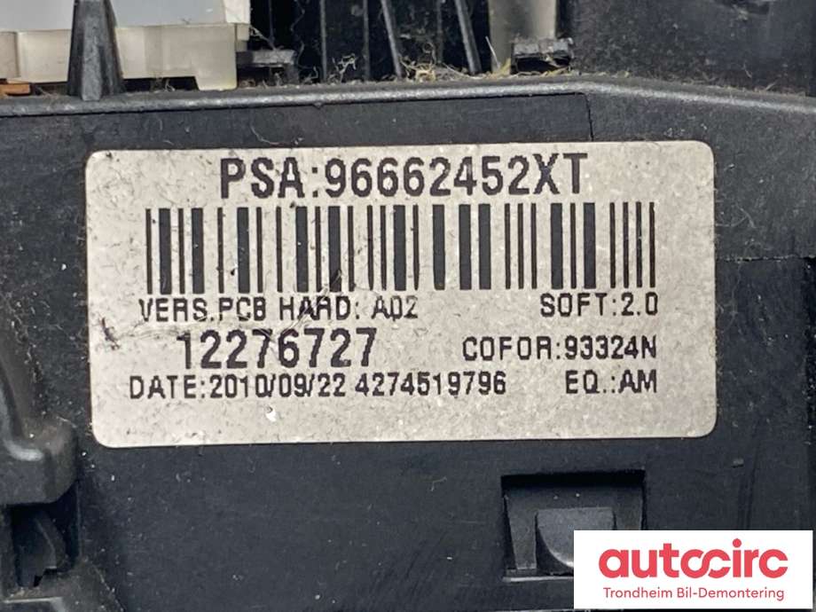 Bryter combi til Citroën Berlingo 2008-2015 (Type II, Fase 1) (96662452XT|6242Z6)