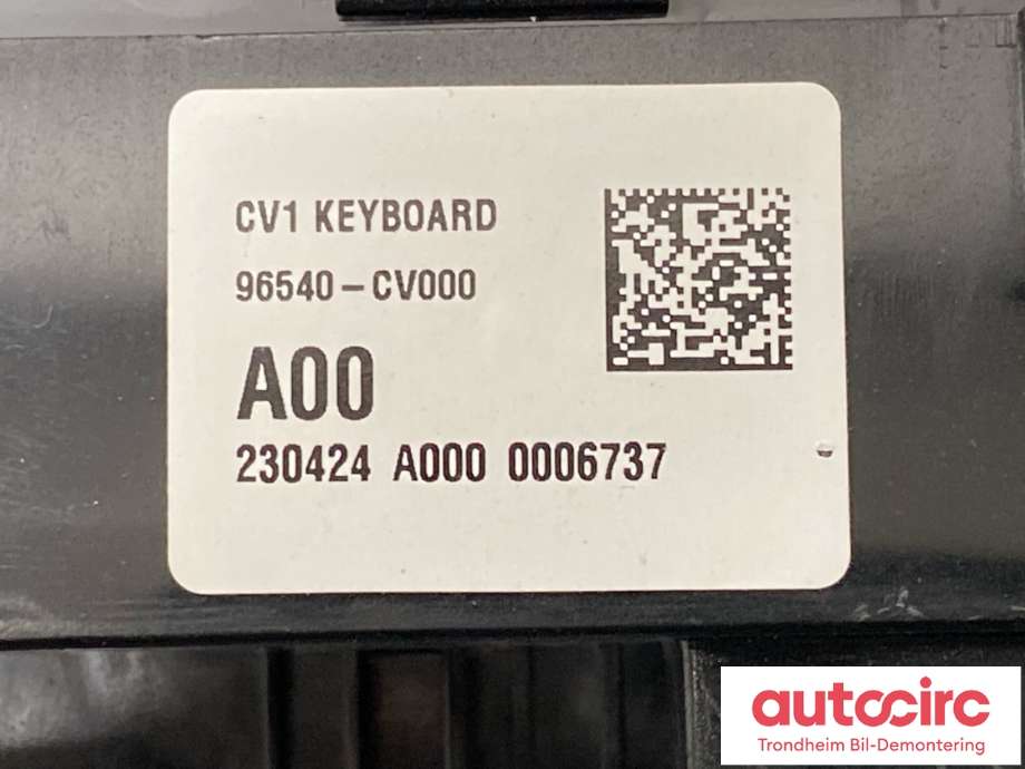 Bilstereo betjeningspanel til Kia EV6 2021-->> (96540CV000|)