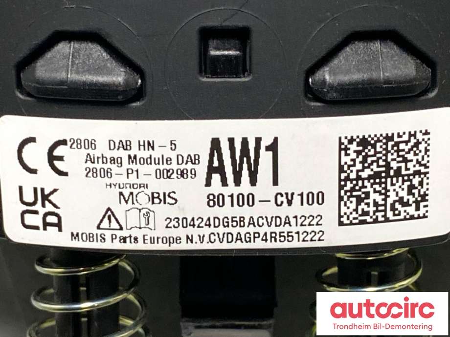 Airbag rattpute til Kia EV6 2021-->>  (80100CV100WK|)