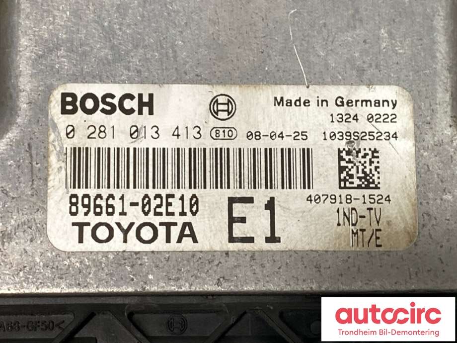 Styreenhet motor til Toyota Auris 2007-2010 (Type I, Fase 1)  (8966002F80|)
