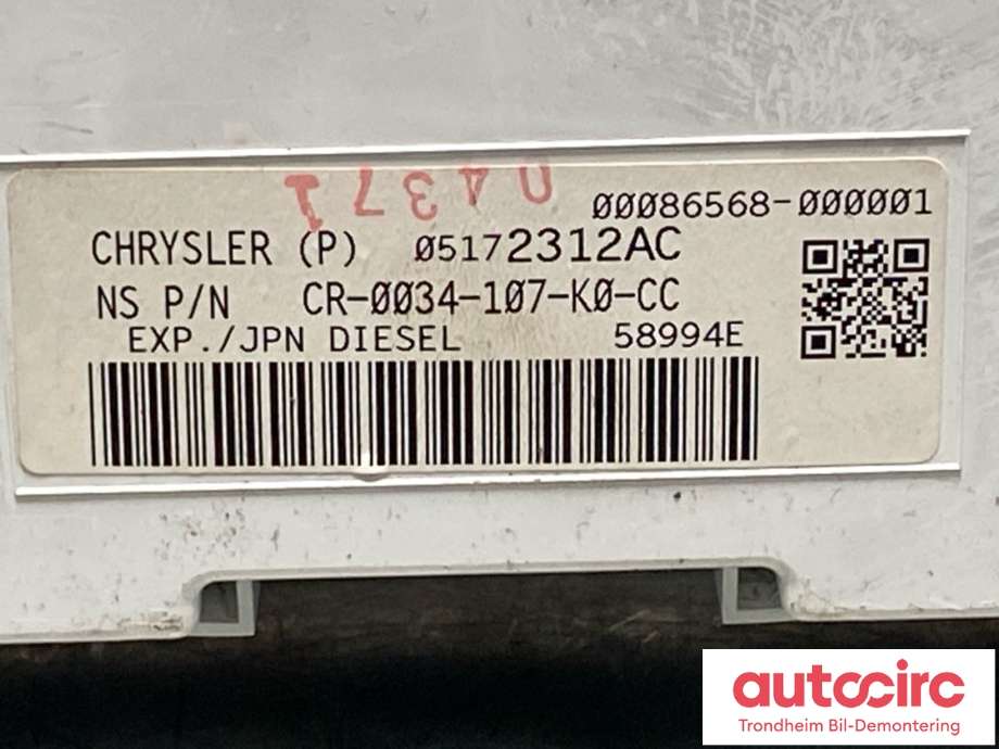 Instrumentpanel til Jeep Commander 2006-2009  (5172312AB|5172312AC|)