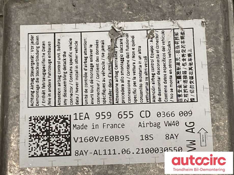 Airbag elektronikk til VW ID.4 2020-->>  (1EA 959 655 CD|)