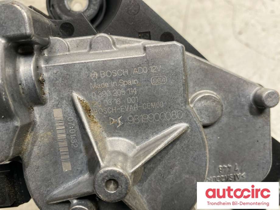 Viskermotor bakrute til Peugeot e-208 2019-->> (98 199 000 80|)