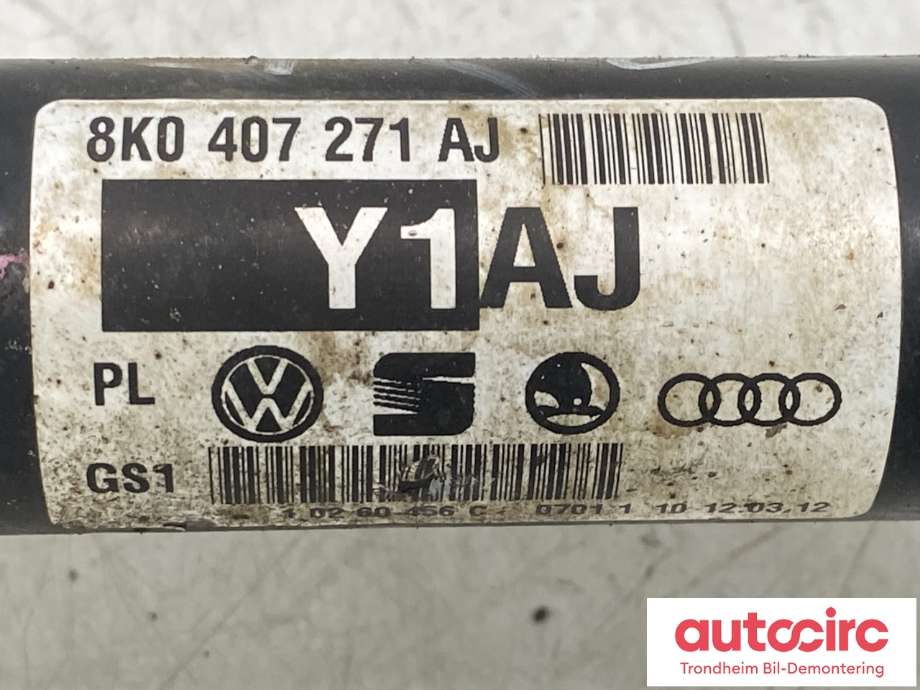 Drivaksel høyre foran, diesel/manuell til Audi A4 2007-2014 (Type IV) (B8) (B8) (8K0407271Q|8K0407451DX|8K0407271AJ)