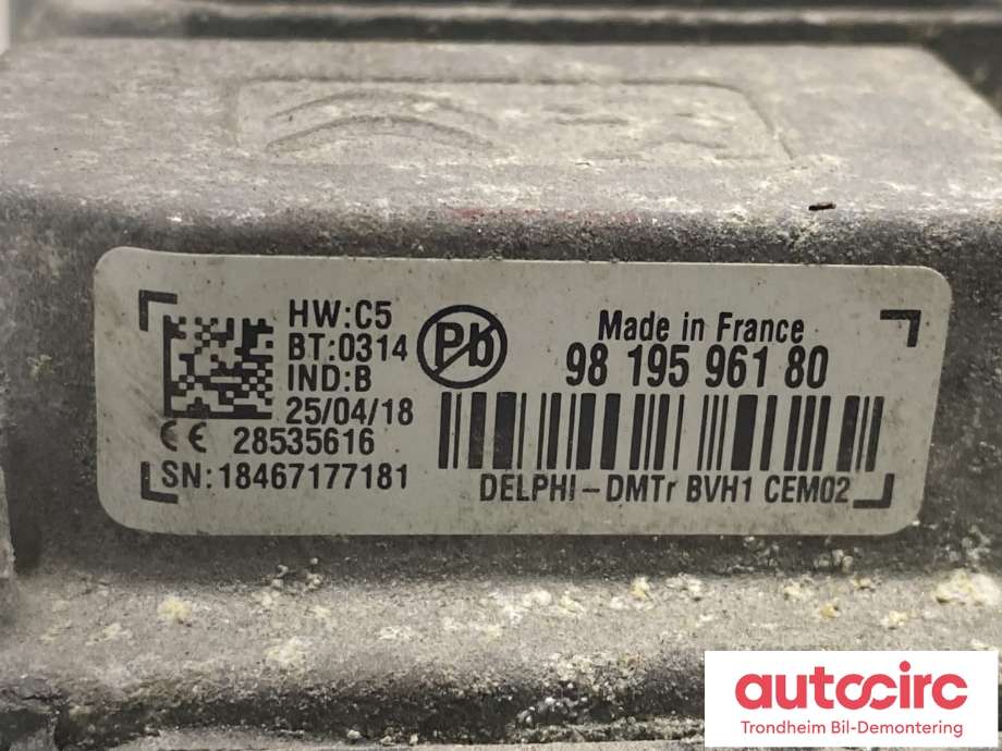 Styreenhet tenning til Citroën C4, Cactus 2018-2021 (Fase 2) (98 195 961 80|)