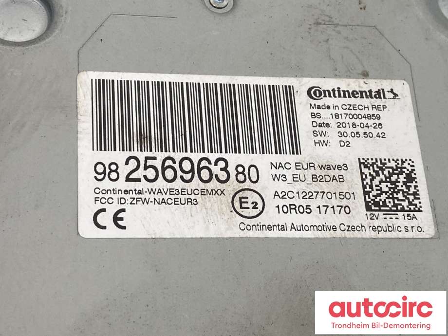 Bilstereo til Citroën C4, Cactus 2018-2021 (Fase 2) (16 316 285 80|)
