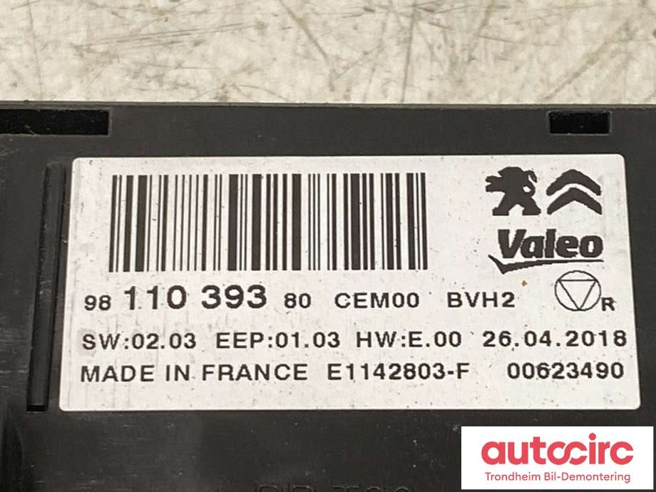 Styreenhet klima/aircondition til Citroën C4, Cactus 2018-2021 (Fase 2) (16 174 067 80|98 110 393 80|)