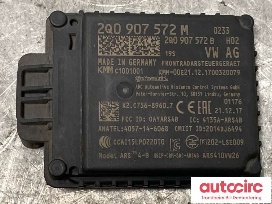Sensor radar til VW Crafter 2016-->> (Type II)  (2Q0 907 561 B|2Q0 907 561 L|2Q0 907 572 M)