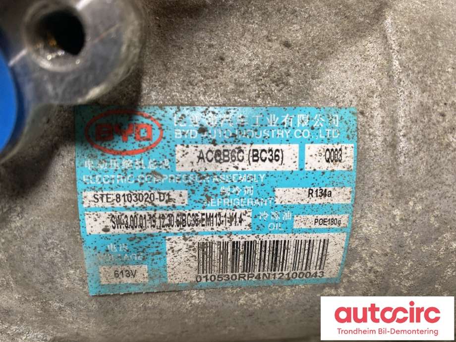 Aircondition kompressor elbil til BYD Tang 2020-->>  (BYD AUTO INSUSTRY|STE-8103020-D1|STE-8103022A-D1|ACCB6C)