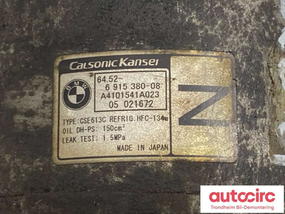 Aircondition kompressor til BMW 3-Serie 2005-2011 (E90/E91/E92/E93) (E90/E91/E92/E93) (CALSONIC KANSEI|64 52 9 182 793|)