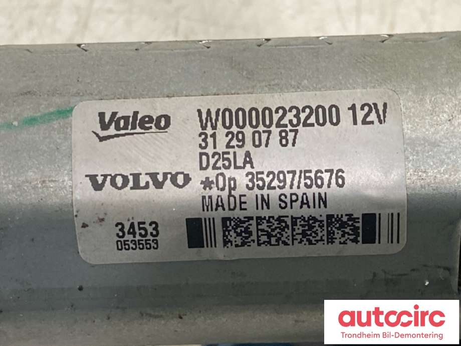 Viskermotor bakrute til Volvo V70 2014-2016 (Type III, Fase 2)  (VALEO|31290787|W000023200|)