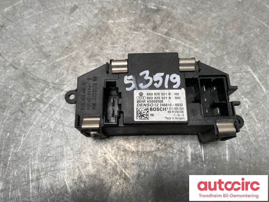 Varmeapparat motstand til Audi Q5 2008-2012 (Type I, Fase 1)  (8K0820521B|)