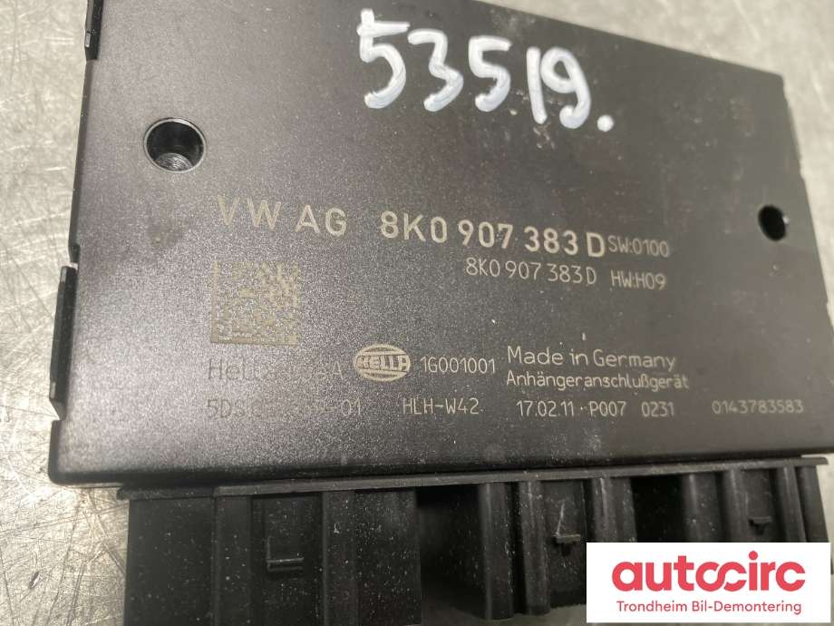 Styreenhet hengerfeste til Audi Q5 2008-2012 (Type I, Fase 1)  (8K0907383D|)