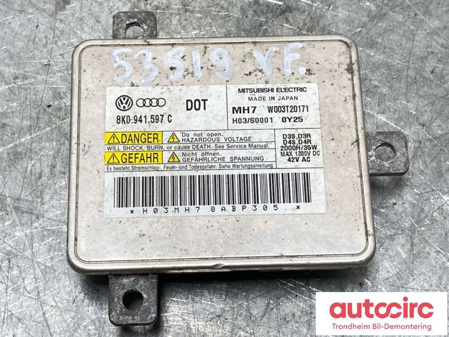 Styreenhet xenon/ballast til Audi Q5 2008-2012 (Type I, Fase 1)  (8K0 941 597 E|)