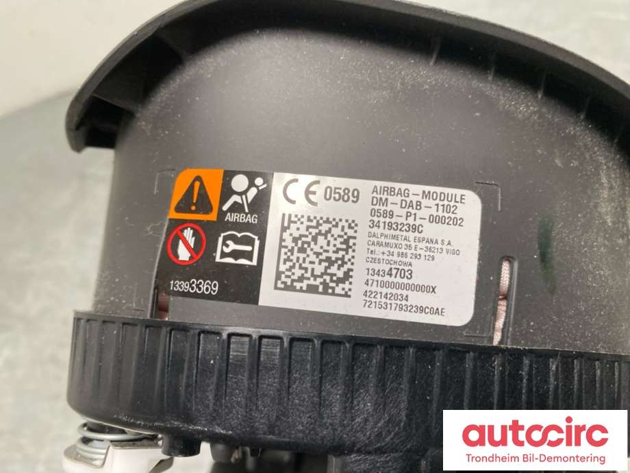Airbag rattpute til Opel Astra K 2015-->>  (13434703|39042463|)