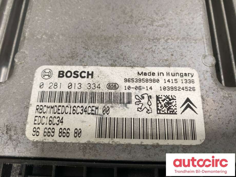 Styreenhet motor til Peugeot 3008 2009-2016 (Type I)  (9653958980|1610170080|)