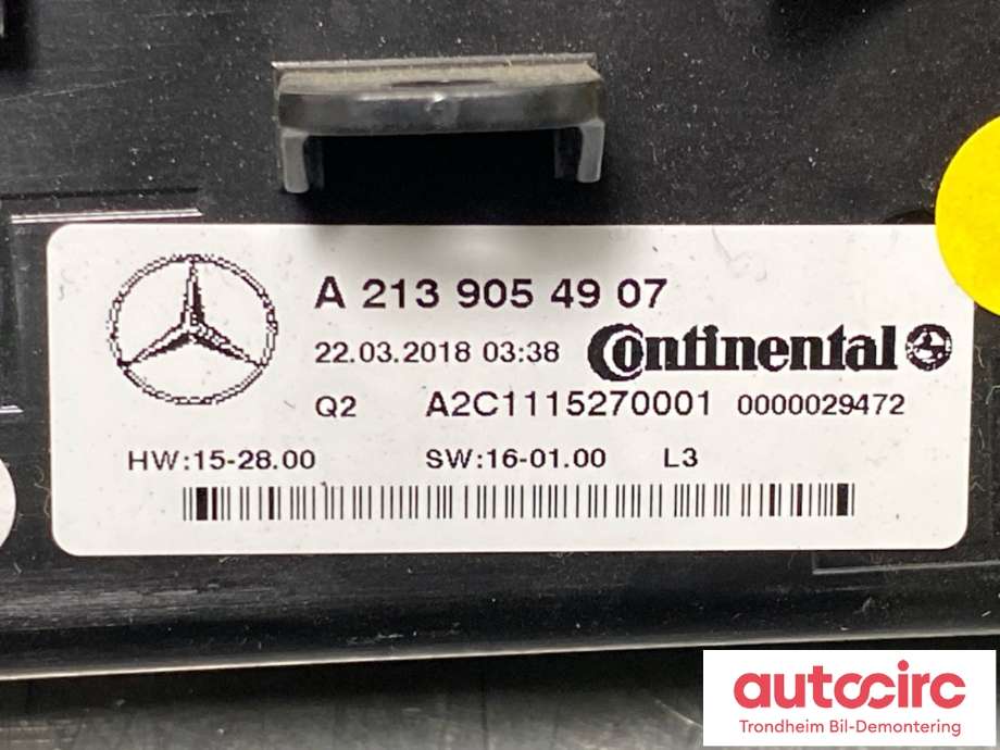 Varmeapparat betjening til Mercedes CLS 2018-->> (C257) (C257) (A2139054907|A2139050008|)