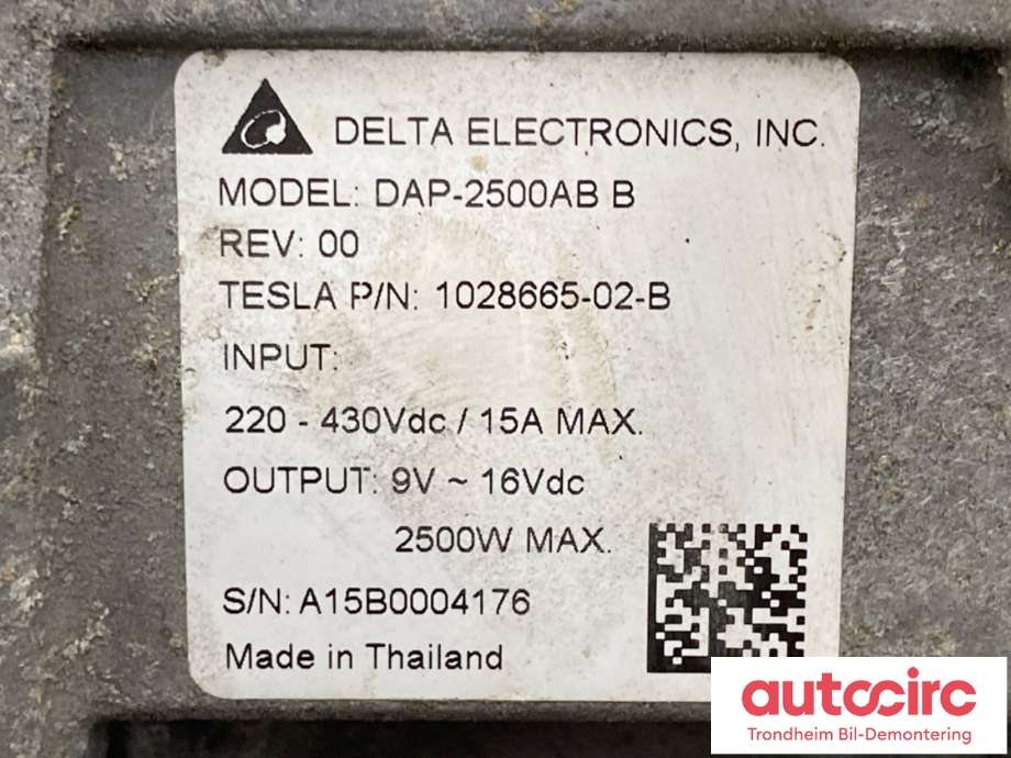 DCDC converter elbil til Mercedes B-Klasse, electric drive 2014-2018 (W242) (W242) (DELTA ELECTRONICS|1028665-02-B|A2423424700|DAP-2500AB B)