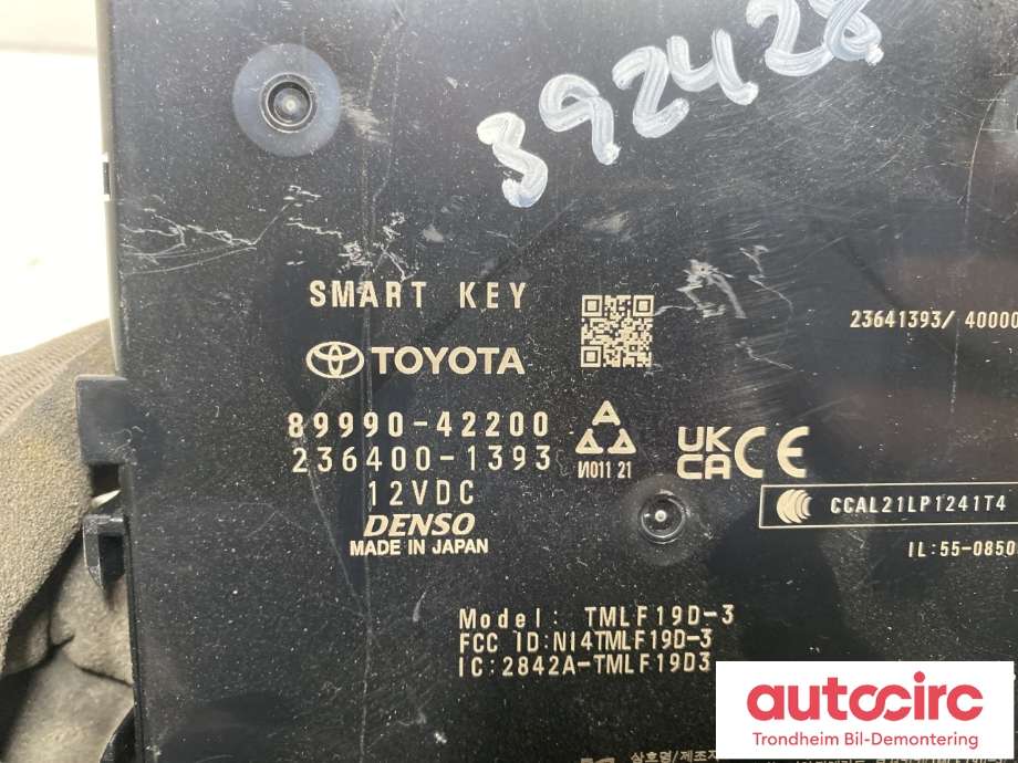 Styreenhet nøkkelfri/keyless til Toyota bZ4X 2022-->> (DENSO|236400-1393|89990-42200|)
