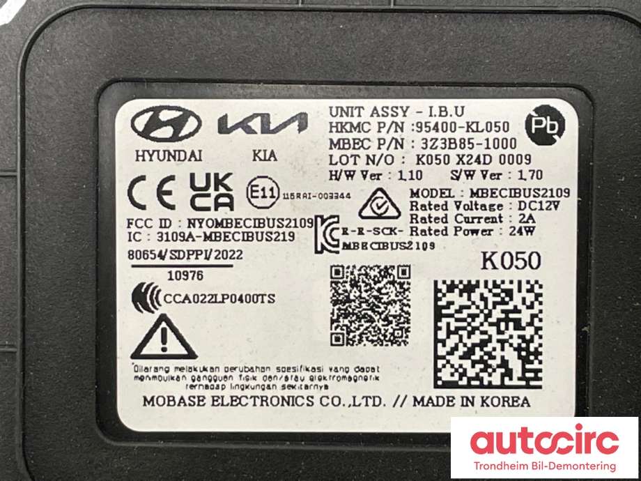 Styreenhet comfort (BCM) til Hyundai Ioniq 6 2023-->>  (95400-KL050|)