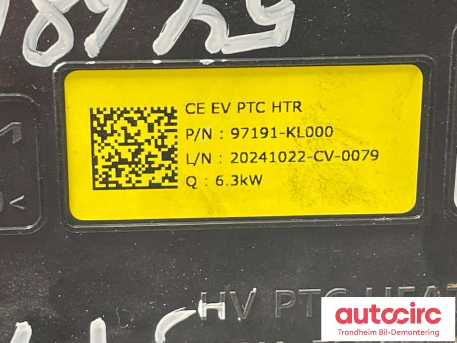 Varmeapparat PTC-heater til Hyundai Ioniq 6 2023-->>  (97191-KL000|)