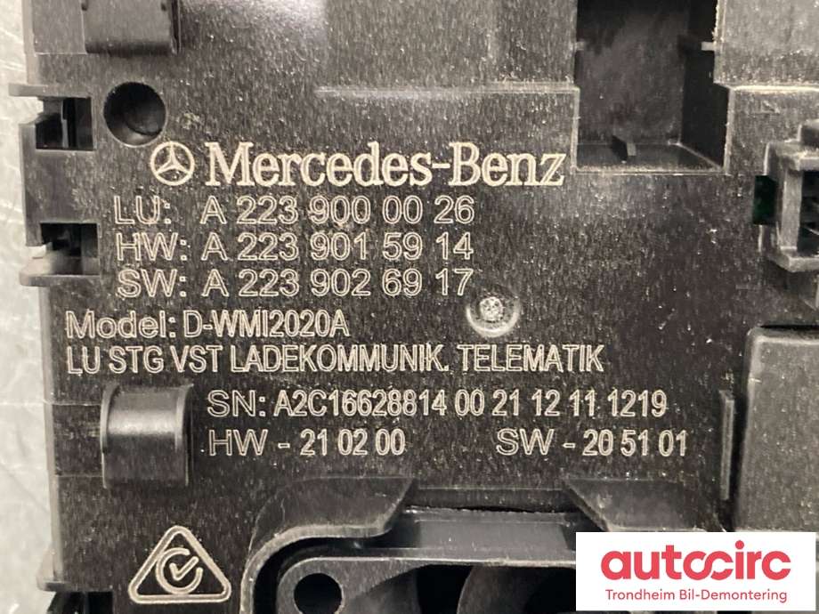 Dashbord trådløs mobillader til Mercedes EQS 2021-->> (V297) (V297) (A2239000026|A2239009237|)