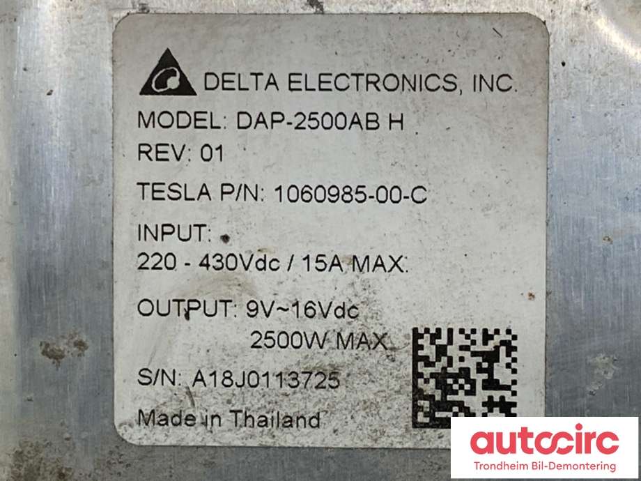 DCDC converter elbil til Tesla Model X 2016-->> (1060985-00-C|DAP-2500ABH|1060985-00-E)